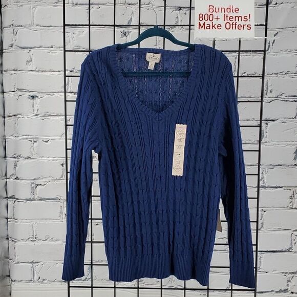 Sweater Navy Blue St. John's Bay NWT - Picture 1 of 8